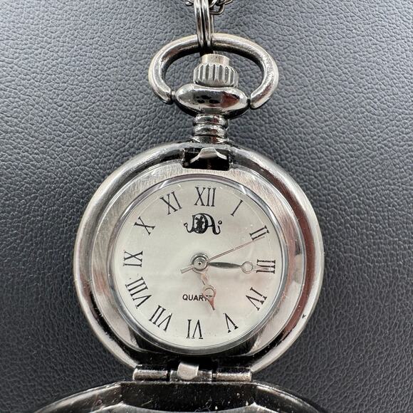 Statue of Liberty New York Watch Locket Necklace 30" Nickle Finish With Crystals - Picture 6 of 9